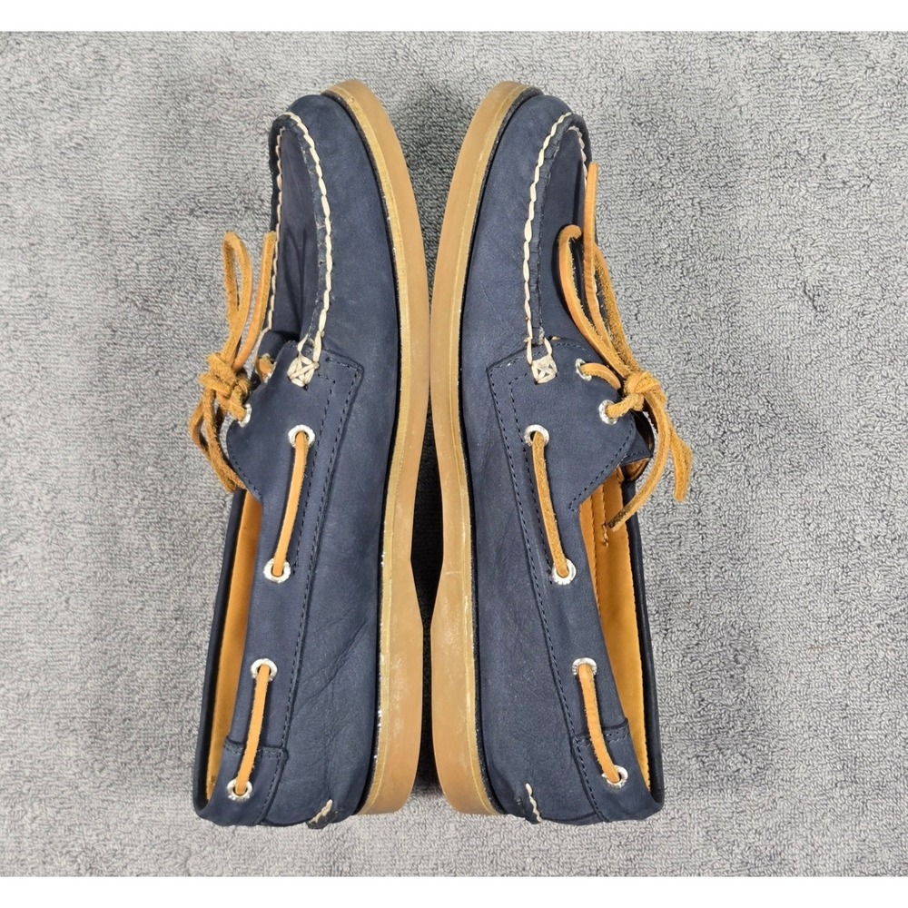 Sperry Top-Sider Gold Cup Women's 9M Navy Leather Boat Shoes Tan Laces - Picture 6 of 10